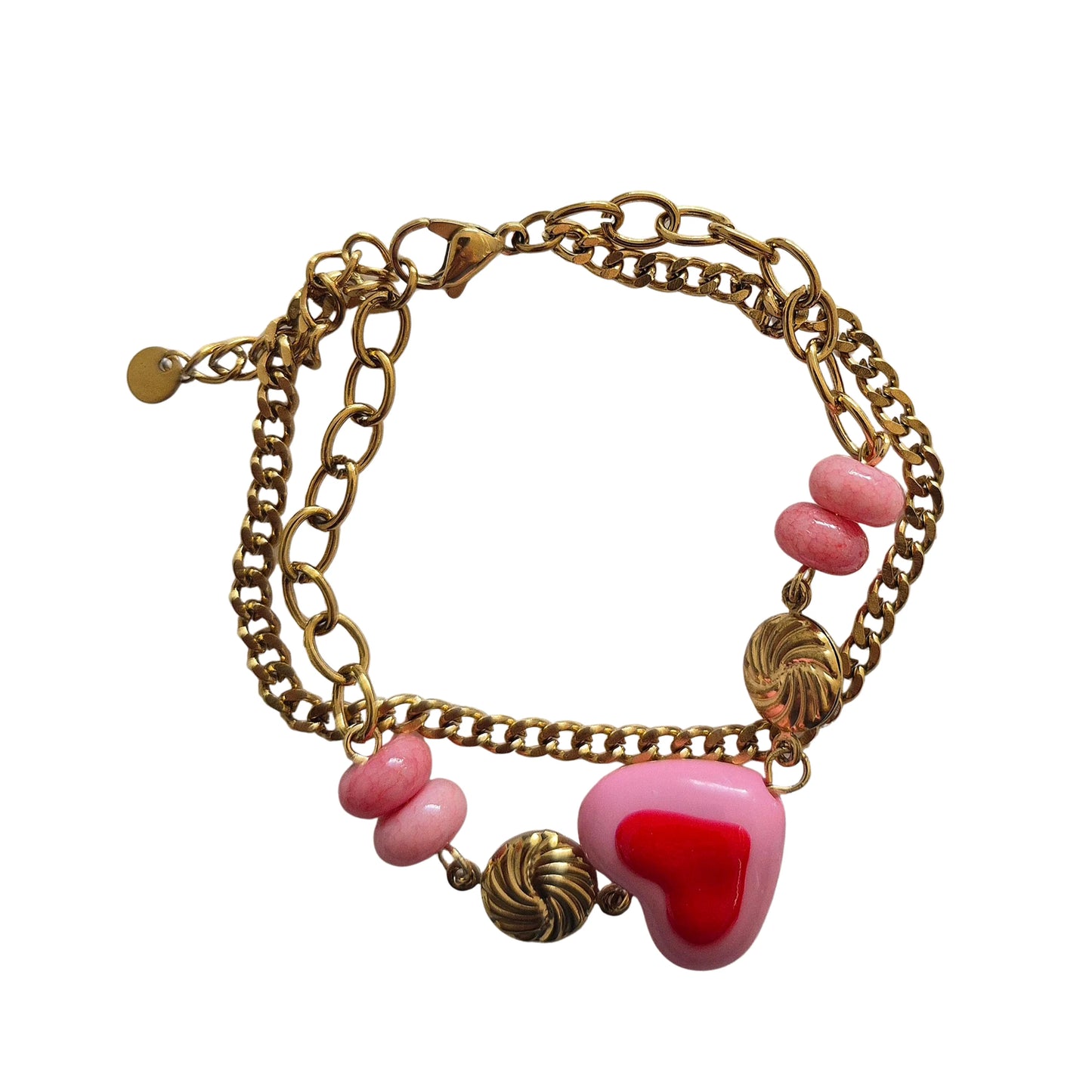 Multi Bracelet - Red/Pink Heart