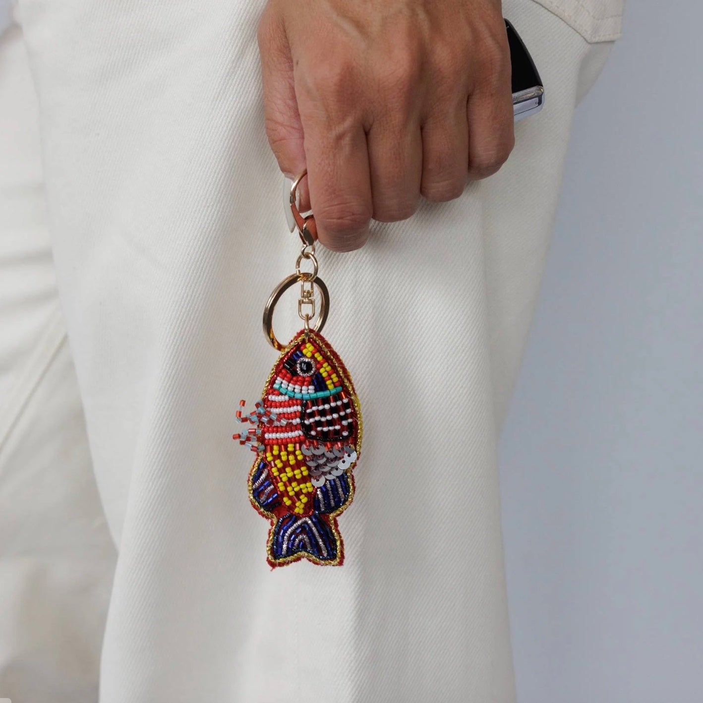 Fish Beaded Keychain