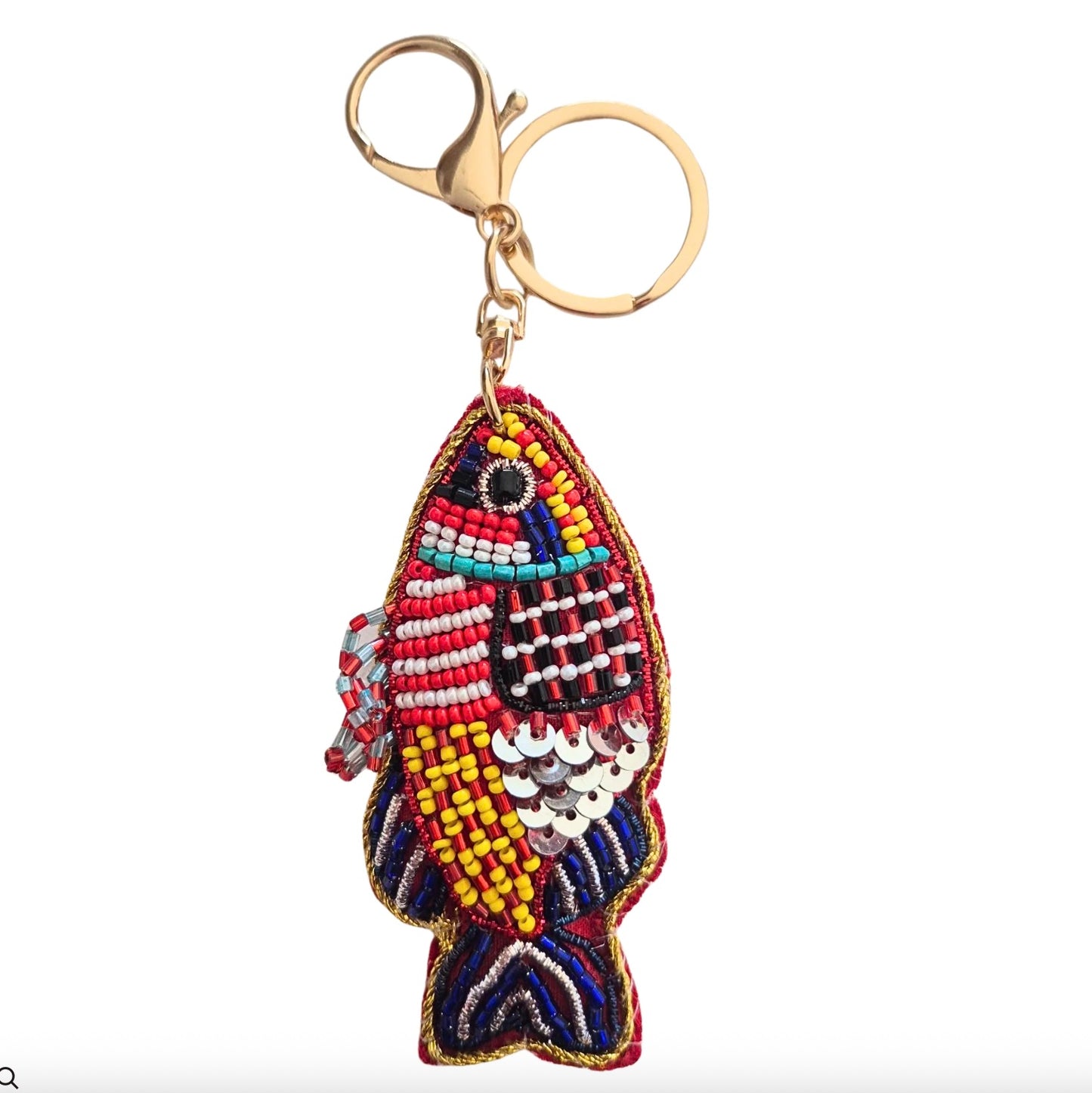 Fish Beaded Keychain
