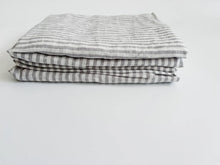 Load image into Gallery viewer, Pure French Linen Tea Towel (Grey Stripe)