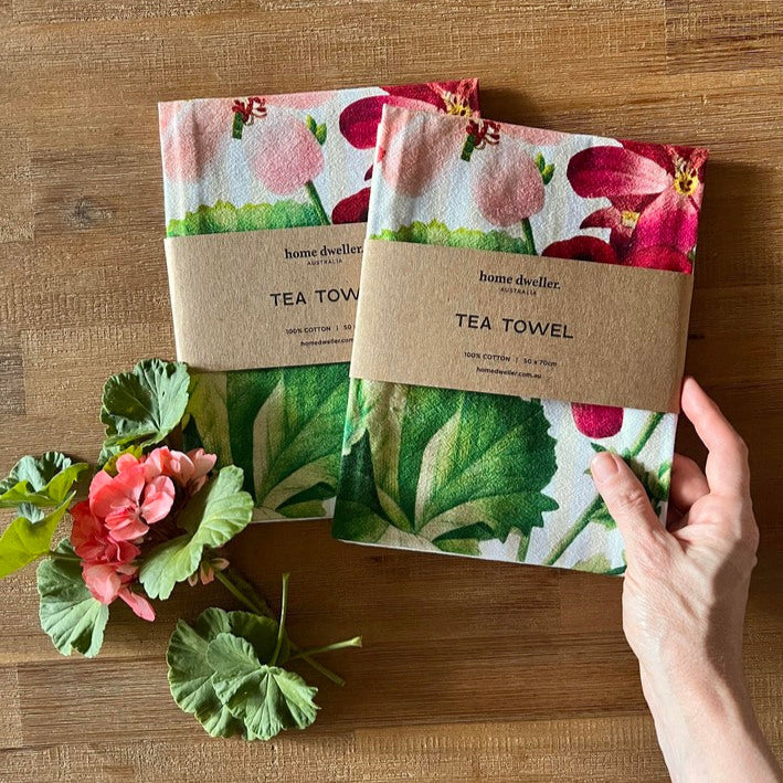 Geranium Tea Towel