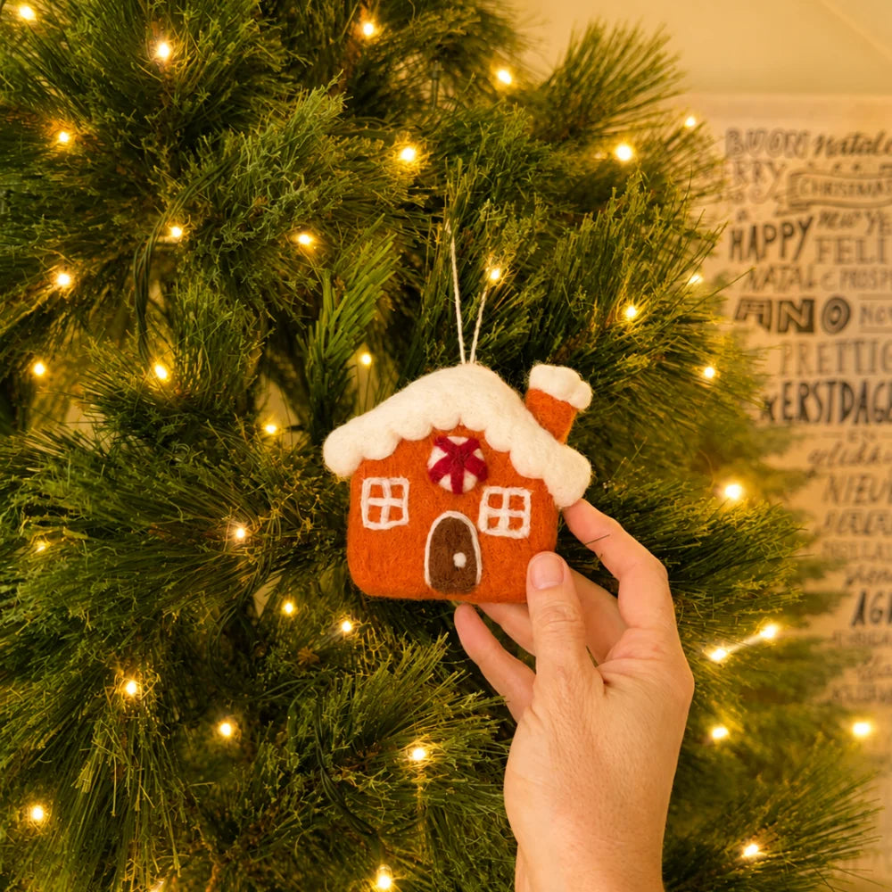 Felt Christmas Ornament - Gingerbread House