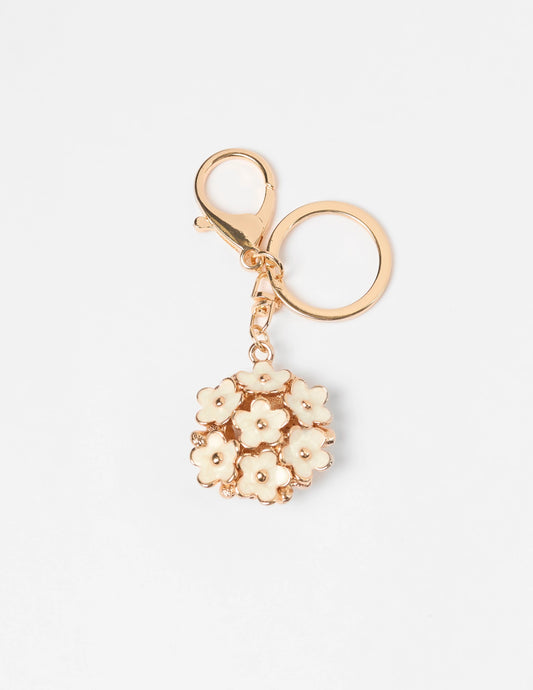 Keychain Flower Ball - Gold