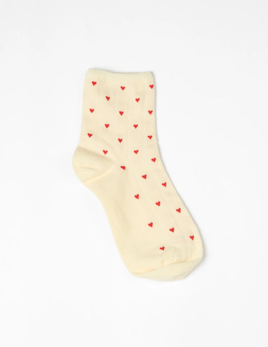 Sock Hearts - Cream