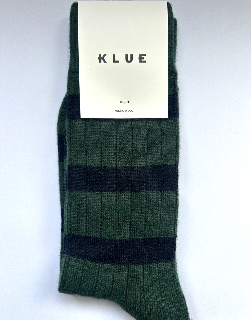 Merino Wool Khaki & Navy Stripe Socks