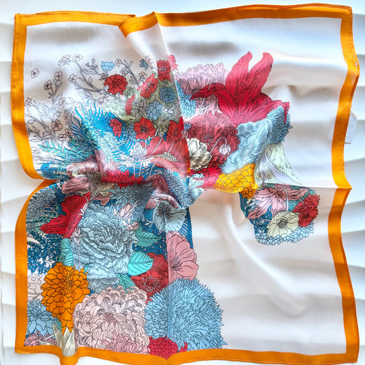 Silk Neck Scarf: FLORAL HORSE