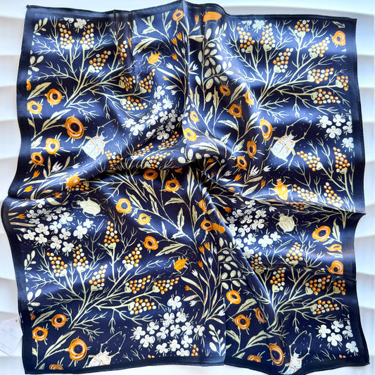 Silk Neck Scarf: NIGHT GARDEN