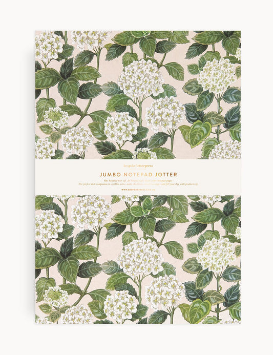 Hydrangea Jumbo Notepad Jotter