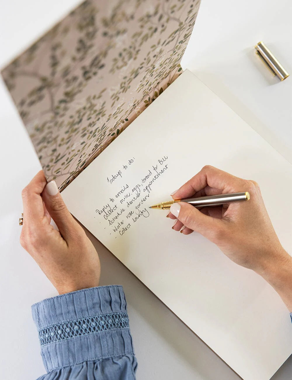 White Blossoms Jumbo Notepad Jotter