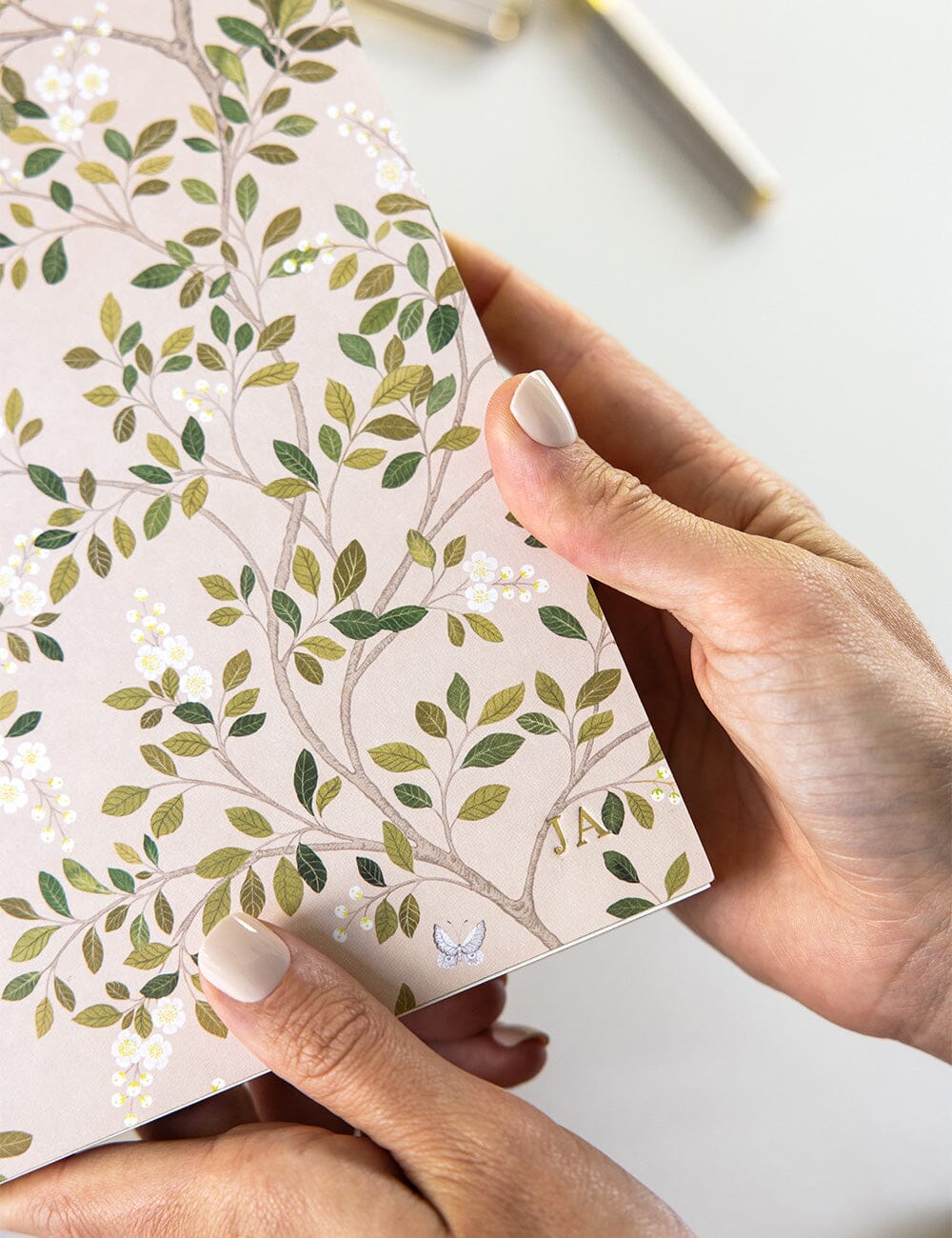 White Blossoms Jumbo Notepad Jotter