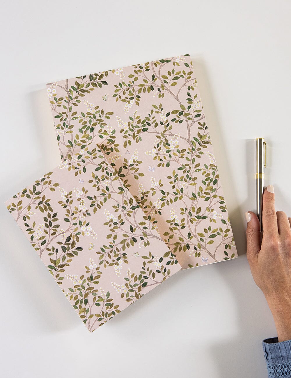 White Blossoms Jumbo Notepad Jotter