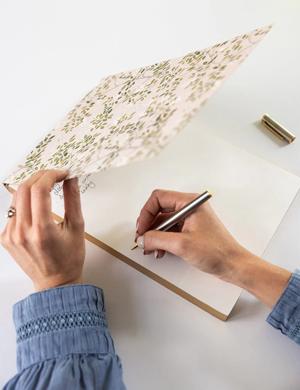 White Blossoms Jumbo Notepad Jotter