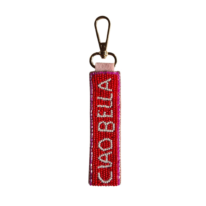 Ciao Bella Red & Pink Beaded Keychain