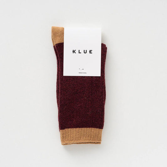 Merino Wool Burgundy & Caramel socks with bands