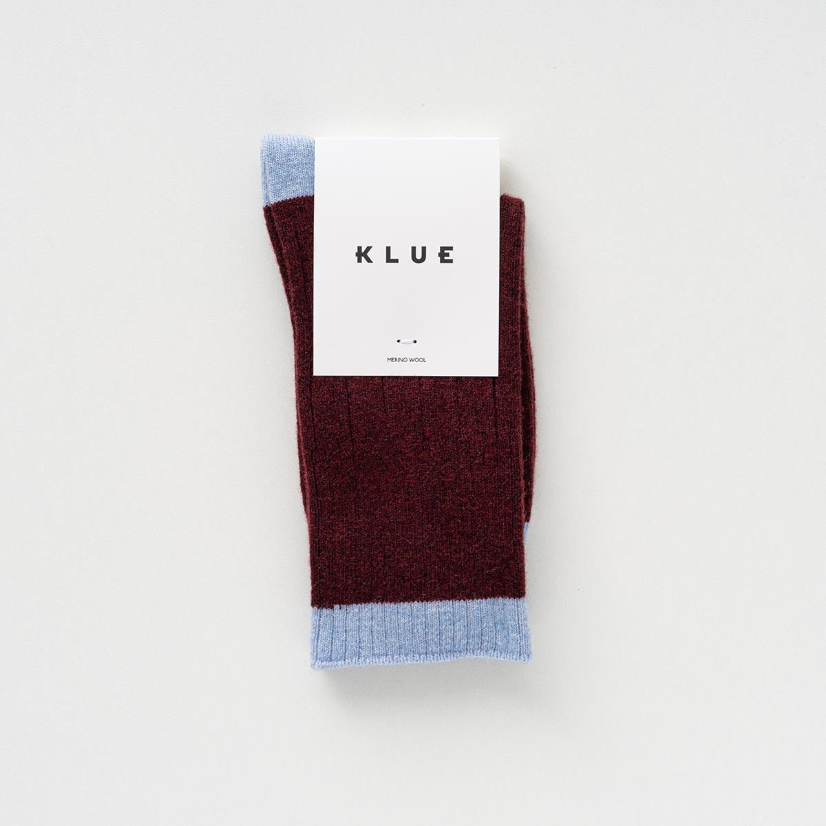 Merino Wool Burgundy & Sky Blue socks with bands