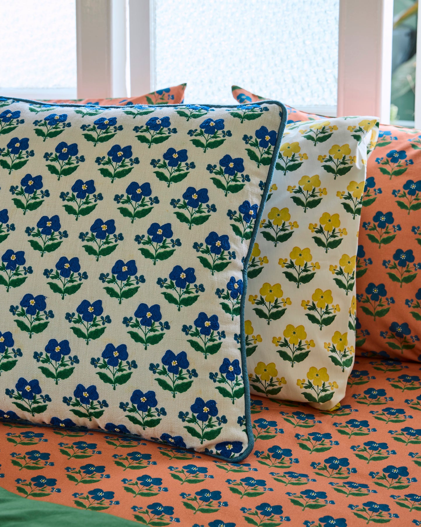 Kip & Co X Anna Spiro Indian Summer  - Yellow Organic cotton Pillowcases