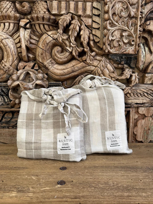 Atelier Linen Pillowcase Set - Natural Stripes
