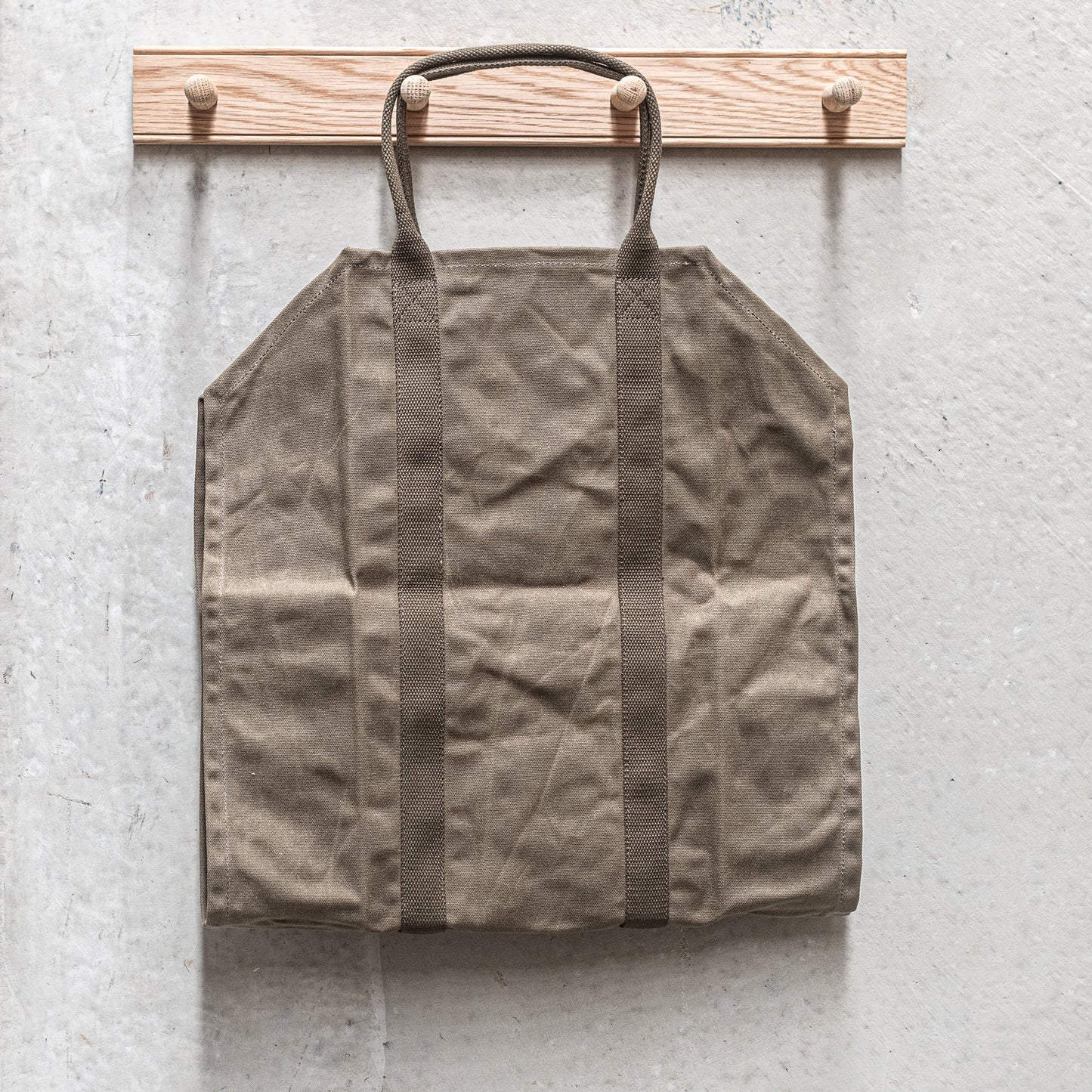 Waxed Canvas Log Carrier - OLIVE GREEN