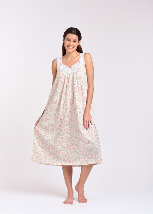 Arabella Small Pink Floral Lace V-Neck Nightie