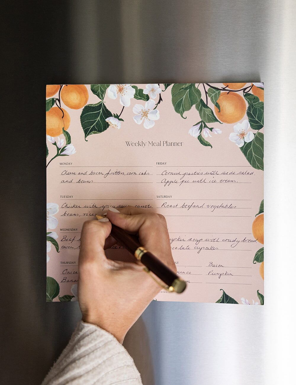 Meal Planner Notepad Peaches
