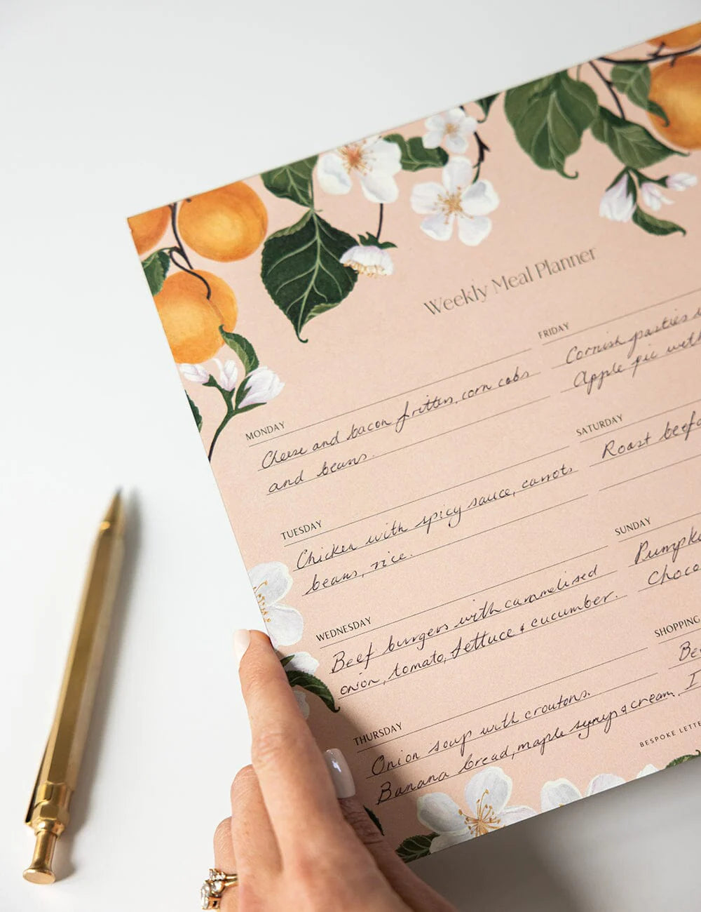 Meal Planner Notepad Peaches