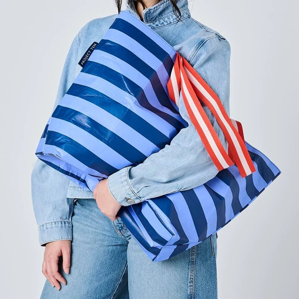 Medium Tote - Blue Stripe
