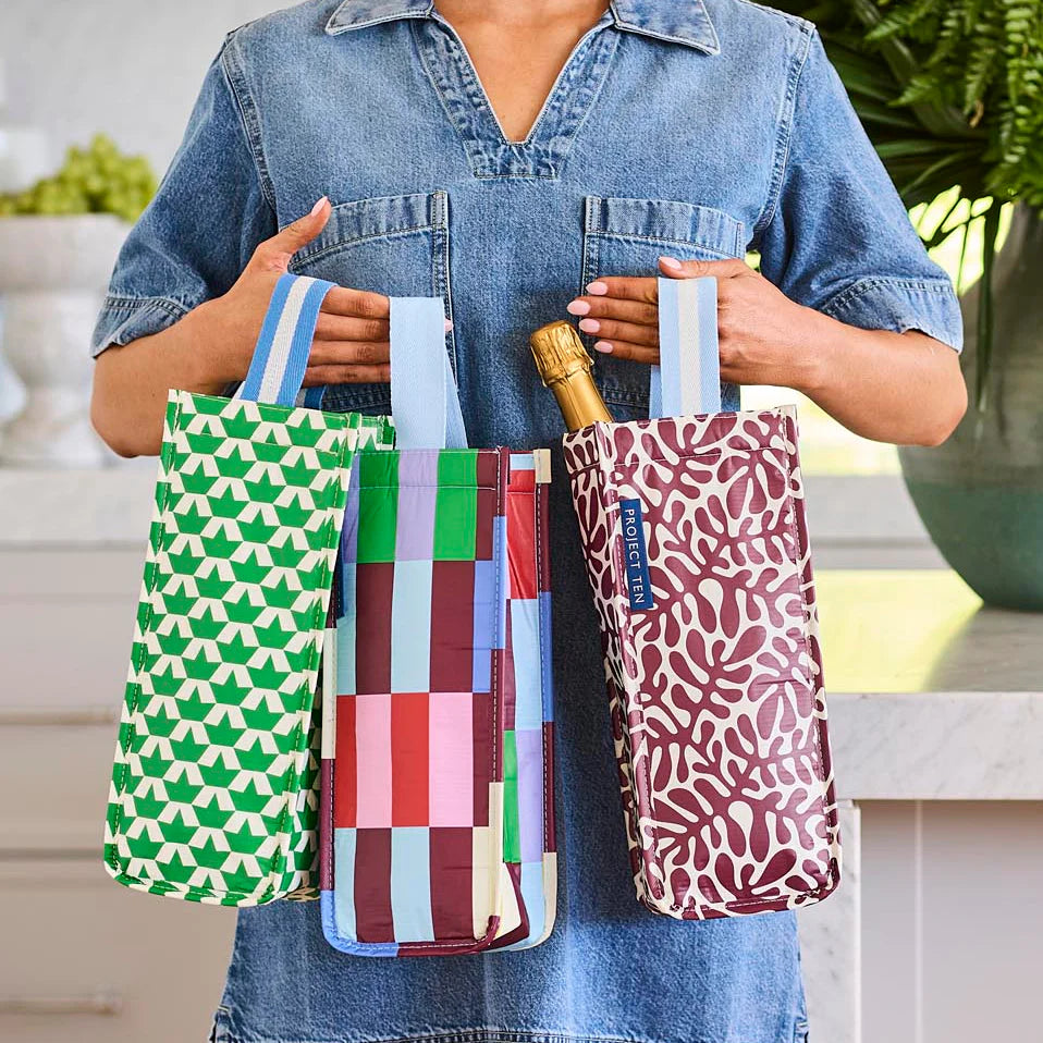 Multi Stripe Wine Bag