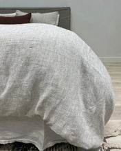 Load image into Gallery viewer, Grey pinstripe Linen Quilt Cover