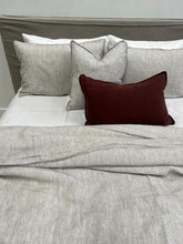 Load image into Gallery viewer, Grey pinstripe Linen Quilt Cover