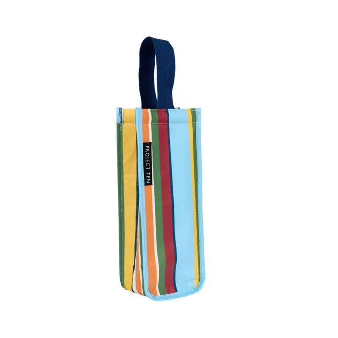 Retro Stripe Wine Bag