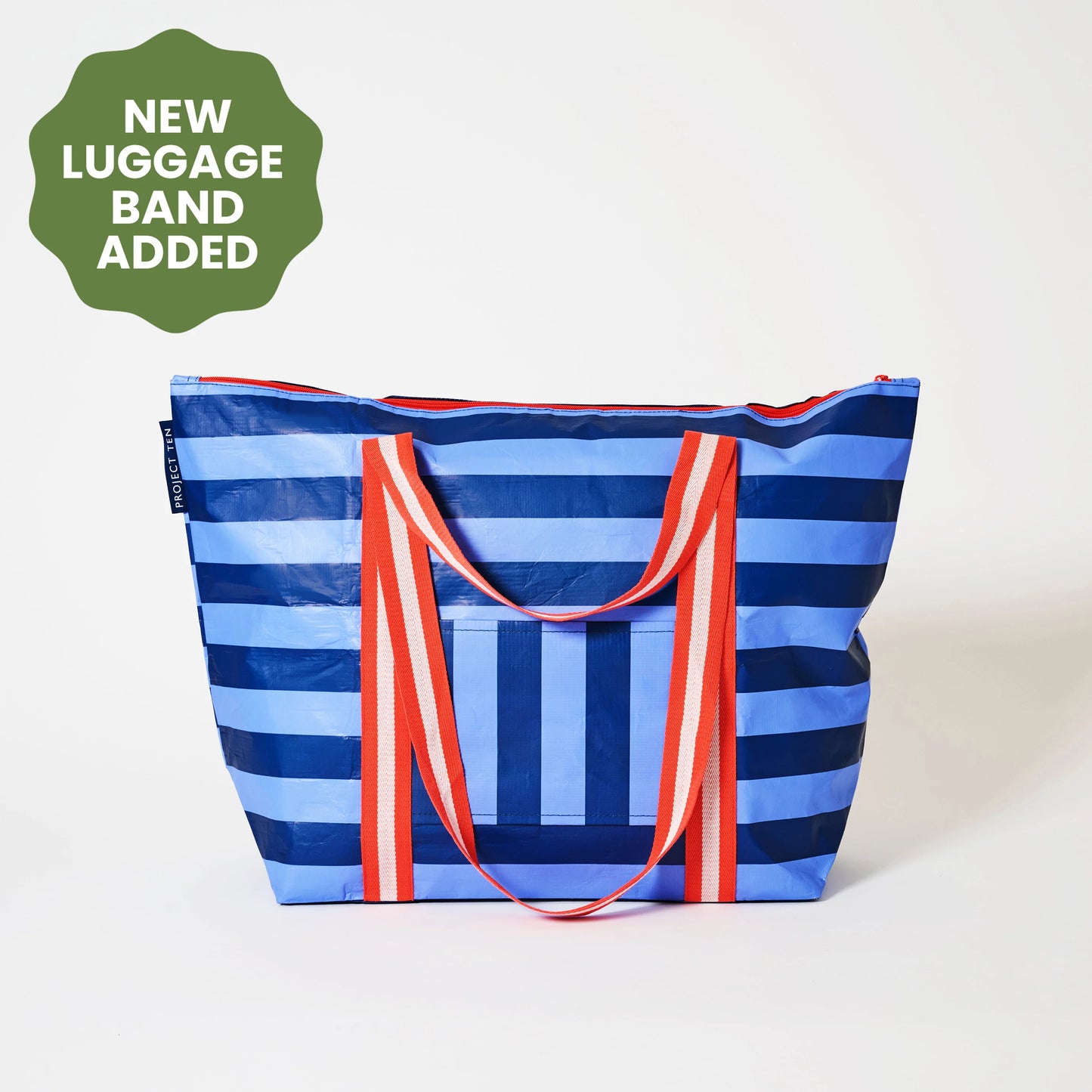 Zip Medium Tote - Blue Stripe