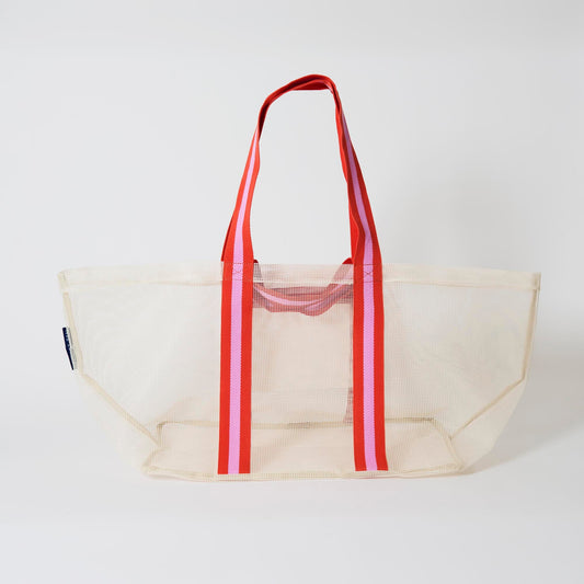 Mesh Oversized Ecru Tote