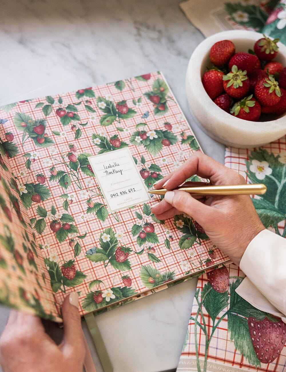 Heirloom Recipe Book Journal - Strawberries