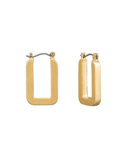 Gold Rectangle Hoops