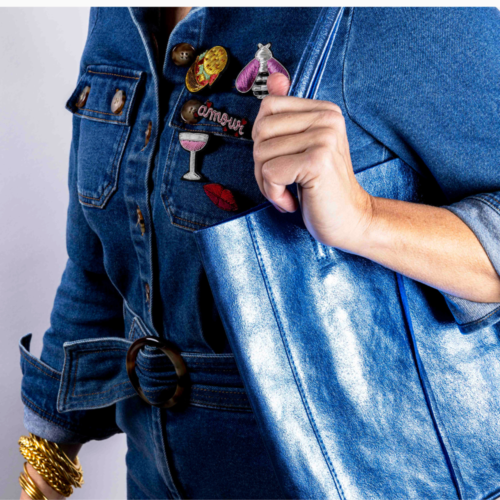 Metallic Electric Blue Tote