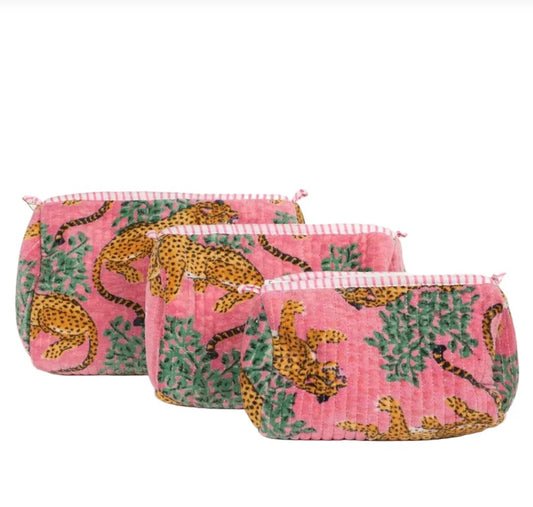 Rose Tiger Velvet Pouches