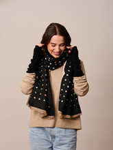 Load image into Gallery viewer, Black Mini Hearts Scarf