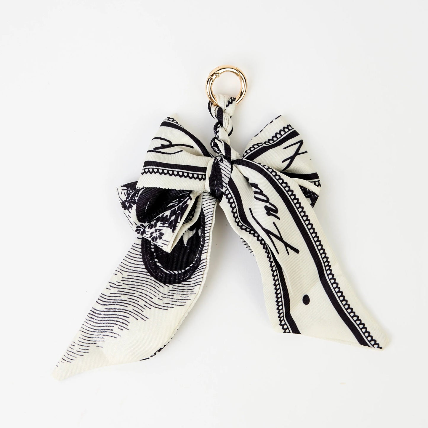 Keychain Black & White Bow