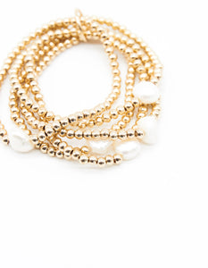 Gold Bead & Pearl Bracelet
