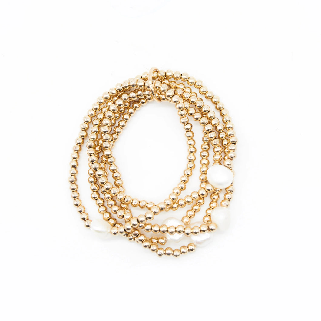 Gold Bead & Pearl Bracelet