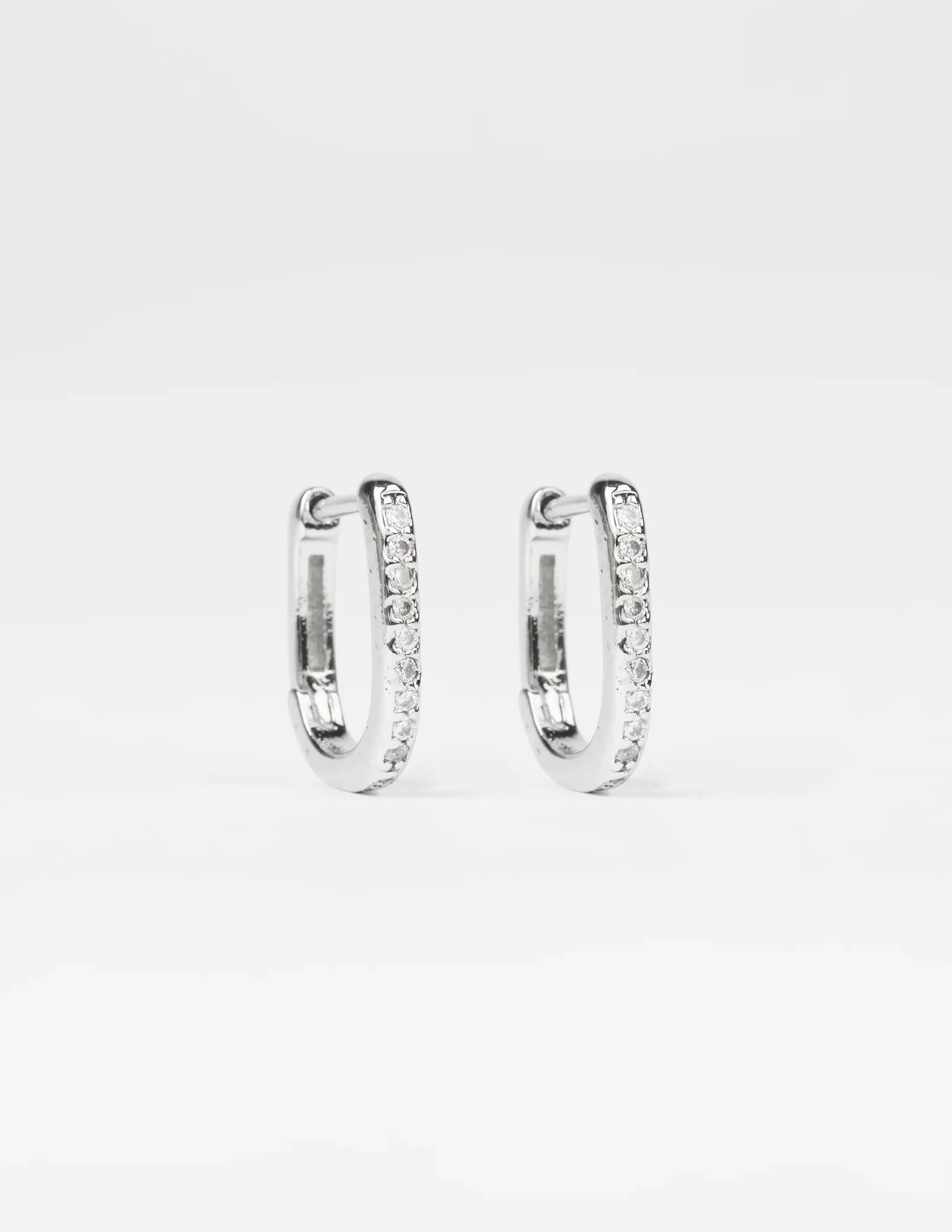 Earrings Mini Square Hoop Crystal Earrings
