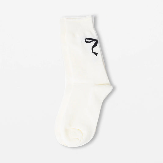 White Bow Socks