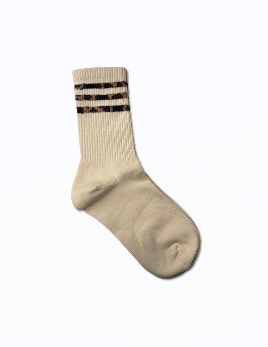 Sock Cream - Leopard Stripe