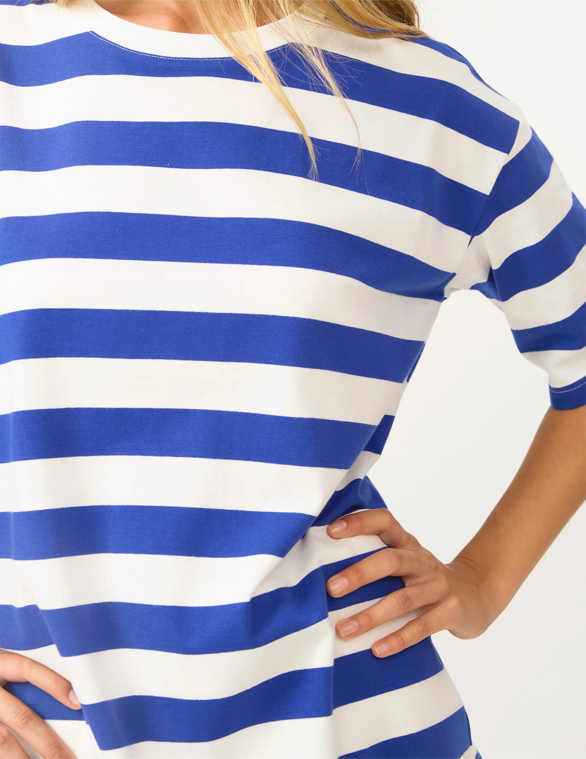Abby T-Shirt - Cobalt and White Stripe