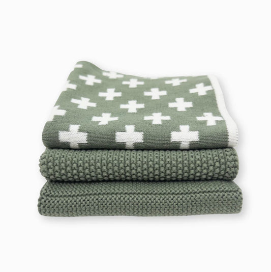Dishcloth 3pk Variety Sage