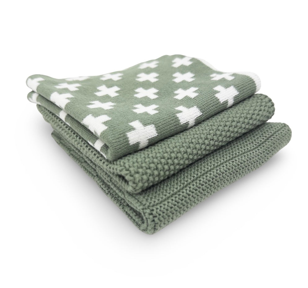 Dishcloth 3pk Variety Sage