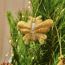 Load image into Gallery viewer, Golden Bee Christmas Decoration