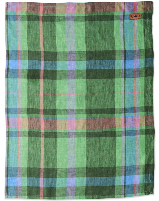 Jewel of the Nile Linen Tartan Tea Towel