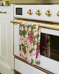 Rose Garden Linen Tea Towel