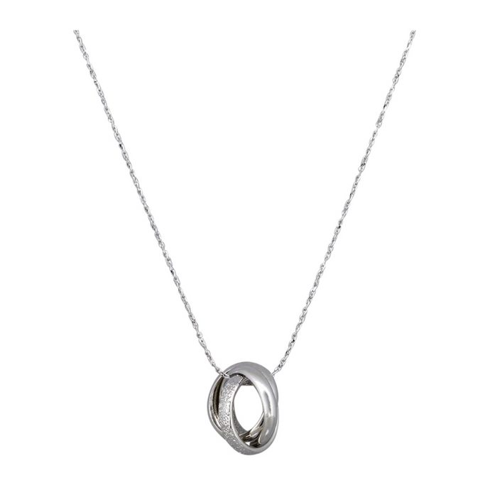 Silver Triple Ring Necklace